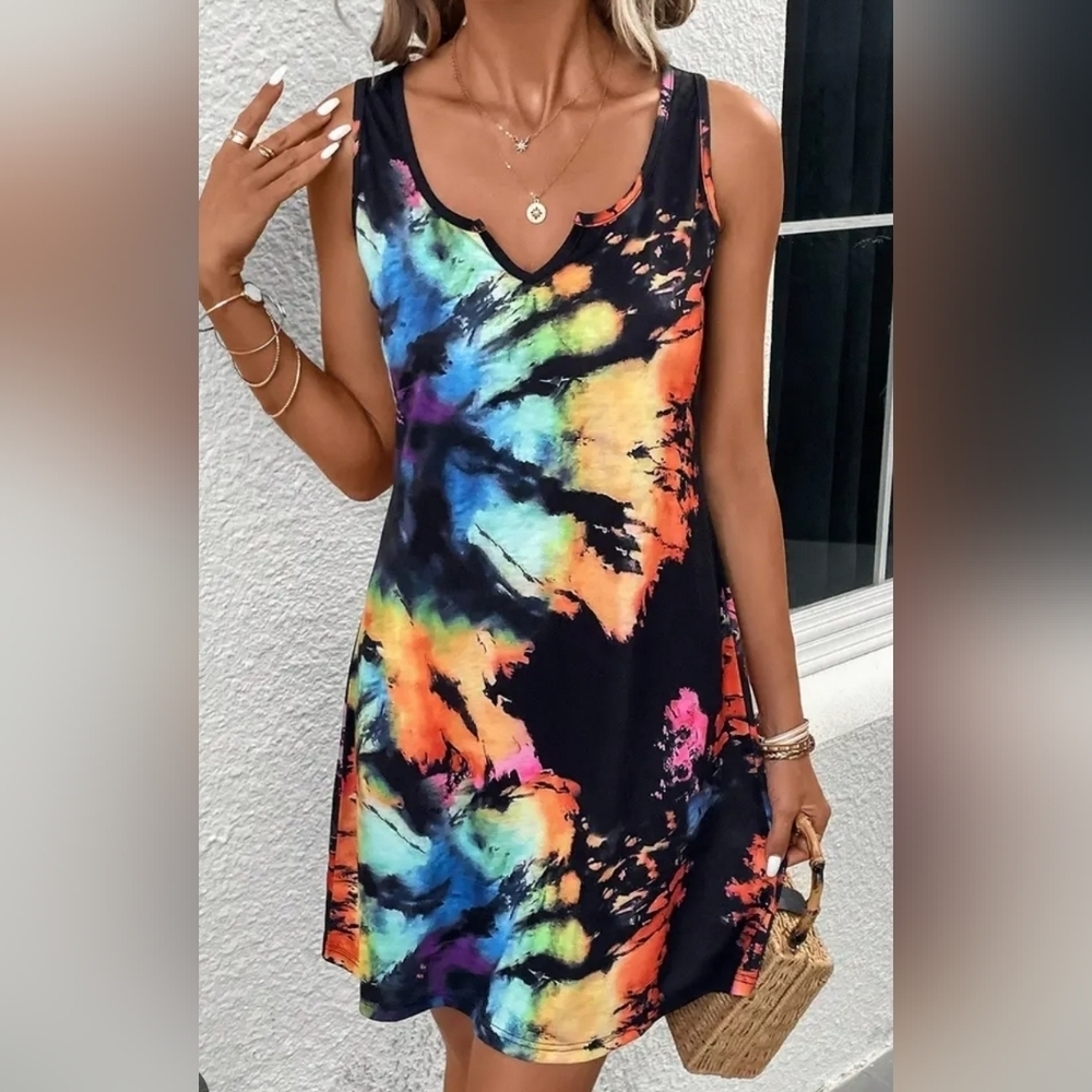 Tie-Dye Print Dress